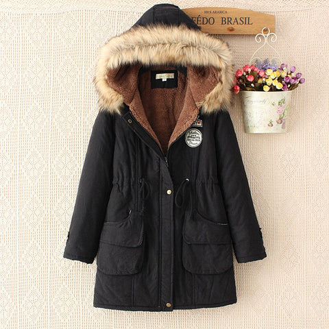 Winter Fur Coat Women Basic Jacket Cotton Long Hooded Ladies Jackets Casual Warm Women Winter Coat Clothing Outwear 2019 CJT142