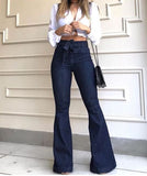 SZMALL Newest 2020 Fashion Hot Women Jeans Autumn Wide Leg High Waist Long Pants Denim Trousers Lady Pockets Streetwear