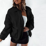 Winter Women Jackets Coat Warm Jumper Cardigans Women Fleece Faux Fur Coat Outwear Solid Zipper Coats Plus size 3XL Oc12